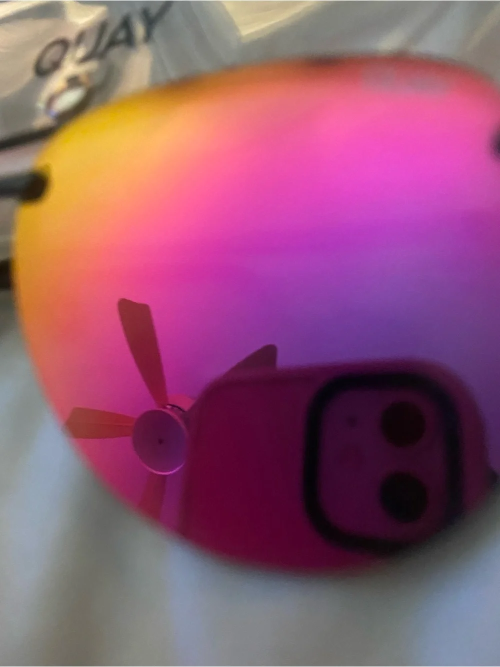 Quay Australia Mirrored Pink Purple Aviator Sunglasses